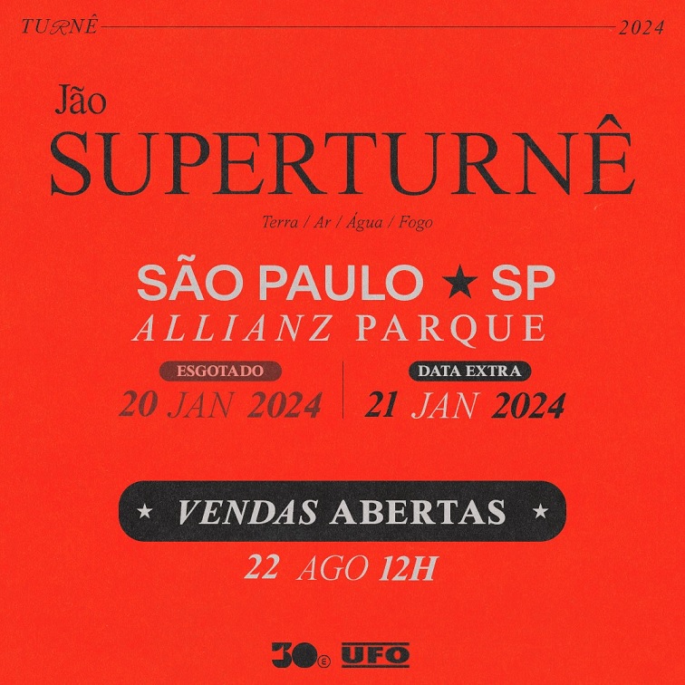 SUPERTURNÊ de Jão anuncia data extra no Allianz Parque || ONSTAGE